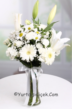 Vazoda Beyaz Kır Çiçekleri