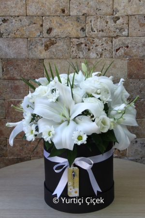 Kutuda Lilyum ve Beyaz Kır Çiçekler